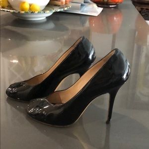 black patent pumps
